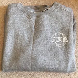 PINK gray crewneck sweatshirt